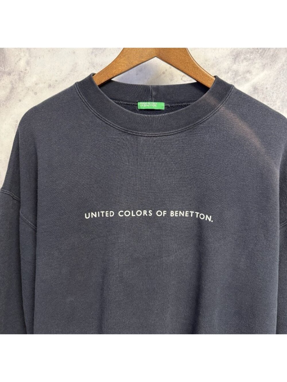 United Colors of Benetton Sweatshirt Mens Large Blue Crew Neck